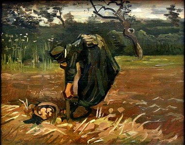 Vincent van Gogh - Boerin aardappelen opgravend