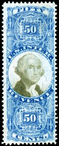 Washington revenue 50c 1871 issue R115. Free illustration for personal and commercial use.