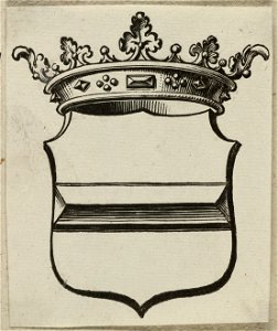 Vignet met wapenschild gedekt door een kroon. NL-HlmNHA 1477 53012738