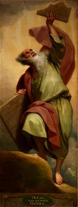 Moses Receiving the Tablets of the Law by Benjamin West. Free illustration for personal and commercial use.
