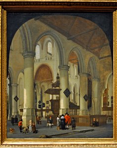 Van Vliet, Interior of the old church at Delft. Free illustration for personal and commercial use.