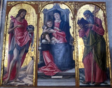 Bartolomeo vivarini, madonna col bambino e santi, 1478