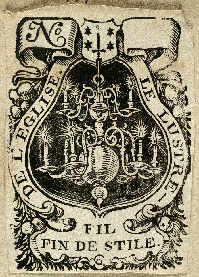 Vignet met kroonluchter en stadswapen van Haarlem. NL-HlmNHA 1477 53012733