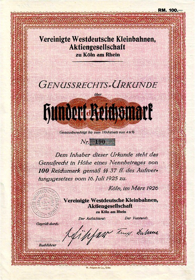 Vereinigte Westd. Kleinbahnen 1926