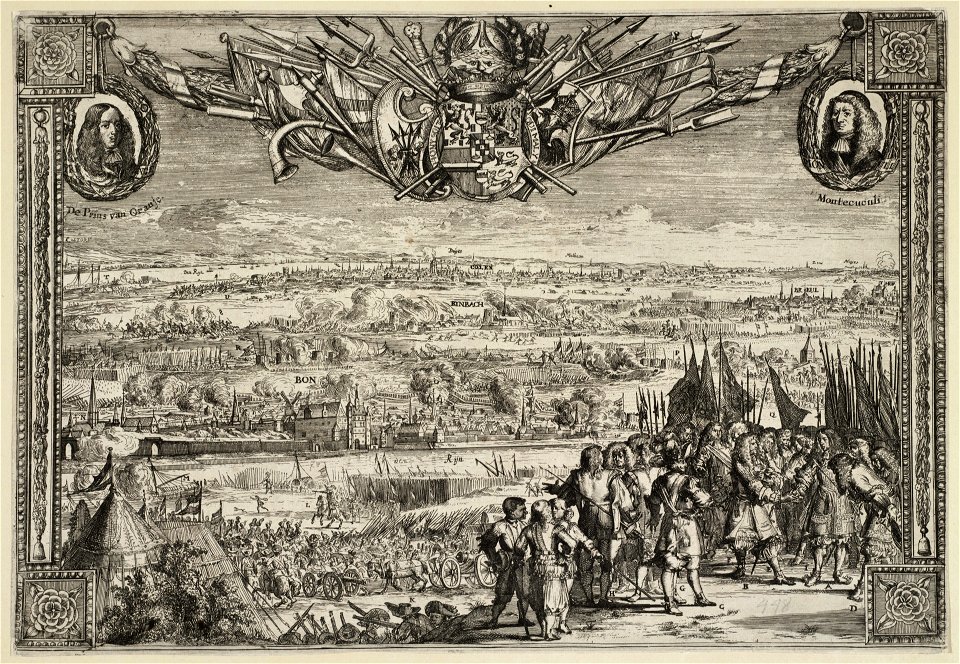 Verovering van Bonn, Rheinbach, Brühl en andere Duitse steden door de prins van Oranje, 1673. NL-HlmNHA 53009057