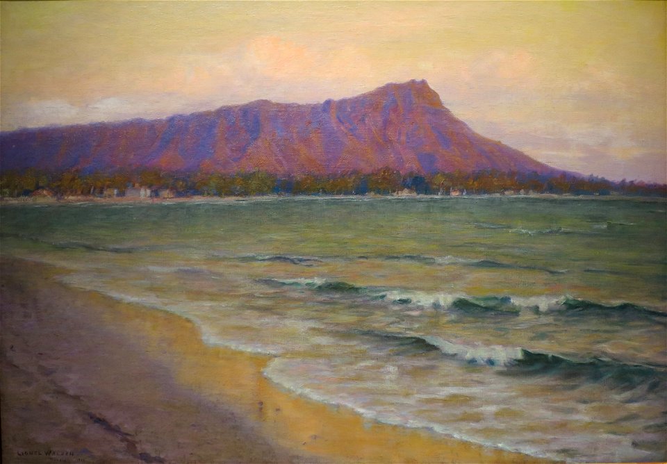 'Diamond Head and Waikiki Beach' by Lionel Walden, 1918, Hawaii State Art Museum