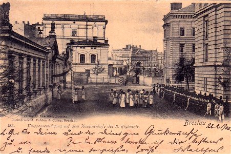Vereidigung Kaserne GR 11 in Breslau - Postkarte 1900