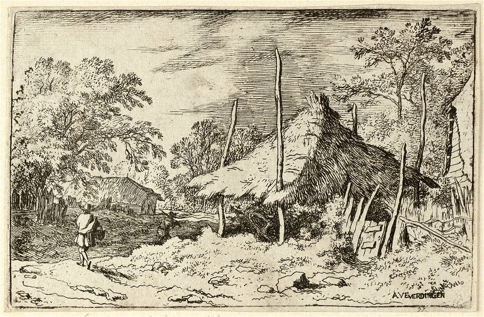 Wandelaar bij een hooiberg. NL-HlmNHA 1477 53008006 K