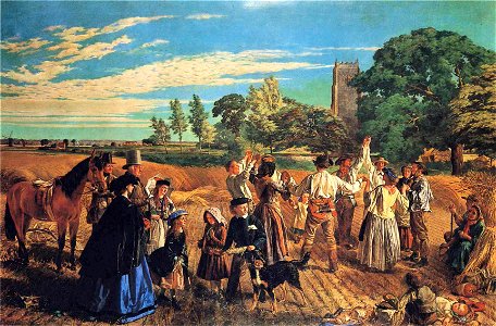 William Maw Egley - Hullo, Largess, A Harvest Scene in Norfolk