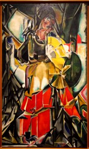 Woman with a Fan, by Maria Blanchard, 1916, oil on canvas - Museo Nacional Centro de Arte Reina Sofía - Madrid, Spain - DSC08510