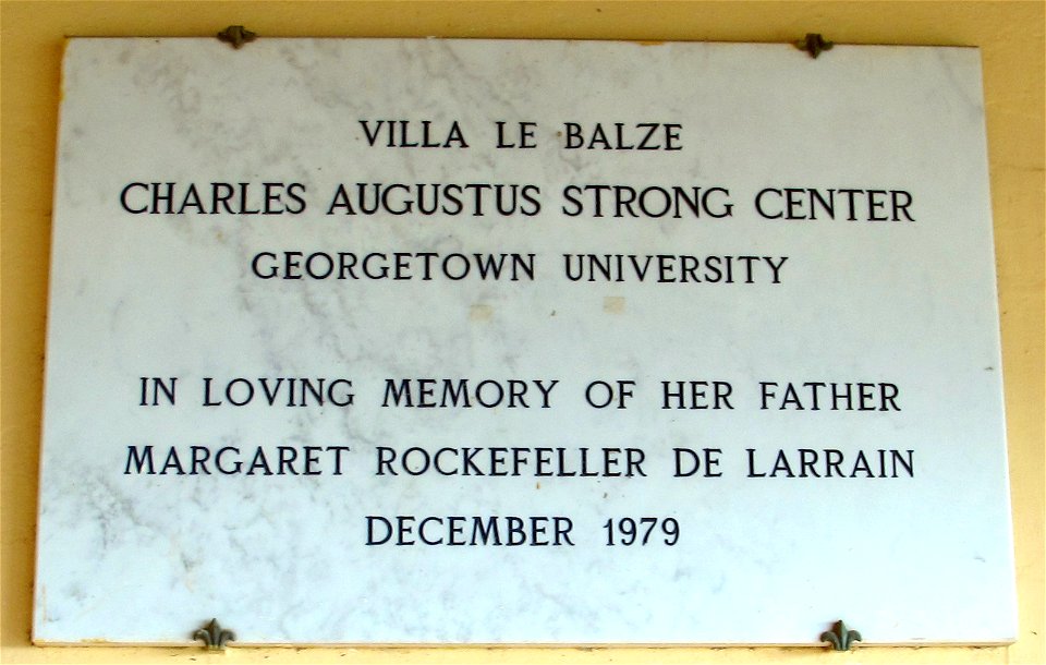 Villa le balze, terrazza, targa georgetown university