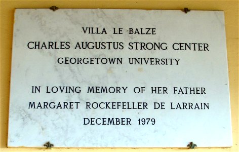 Villa le balze, terrazza, targa georgetown university