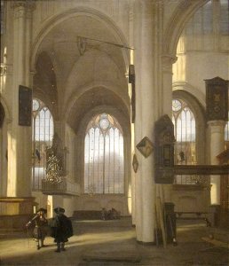 'Interior of a Church', oil on canvas painting by Emanuel de Witte, c. 1680, Cleveland Museum of Art