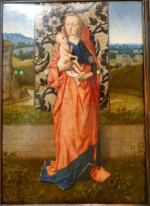 Virgin and Child, follower of Dieric Bouts, c. 1465, oil on wood - Museo Nacional Centro de Arte Reina Sofía - Madrid, Spain - DSC08545. Free illustration for personal and commercial use.