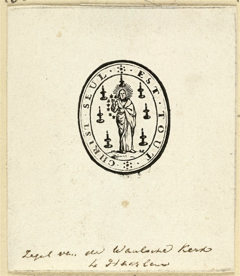 Zegel van de Waalse kerk te Haarlem. NL-HlmNHA 1477 53010295