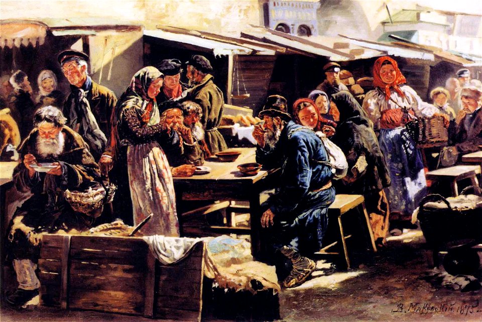 Vladimir Makovsky - Dinner (Farmer's Market in Moscow)