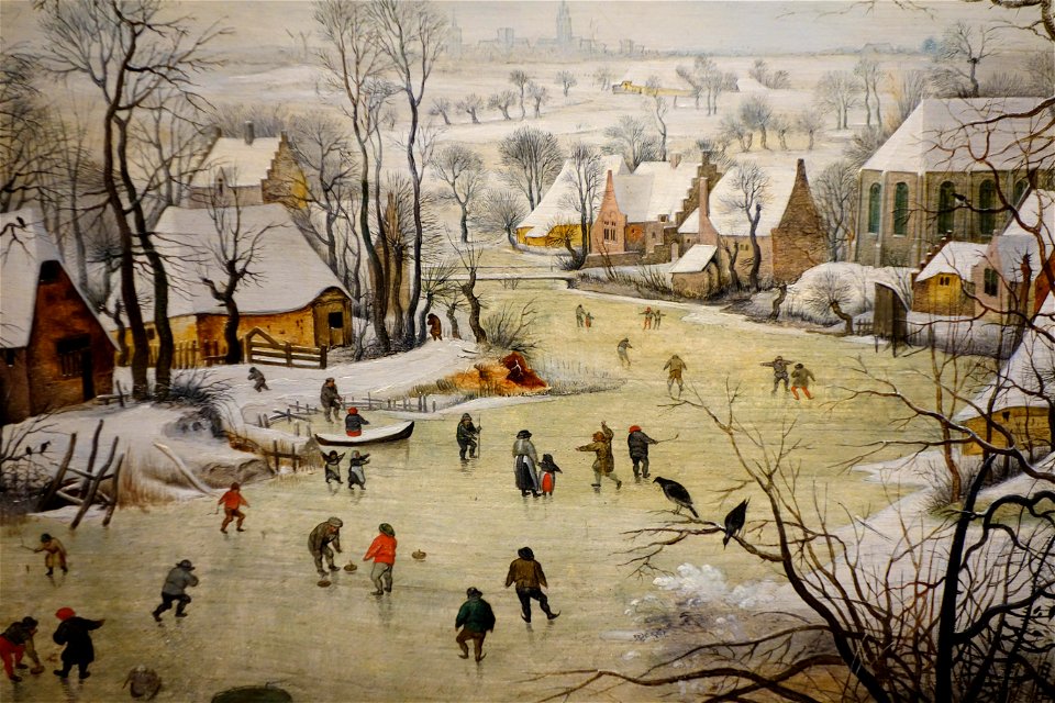 Winter Landscape with Bird Trap, detail, by Pieter Brueghel the Younger, late 1500s to early 1600s, oil on panel - National Museum of Western Art, Tokyo - DSC08414