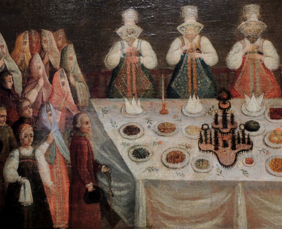 Wedding in Toropets (landlords coming to the peasants’ wedding) detail 03