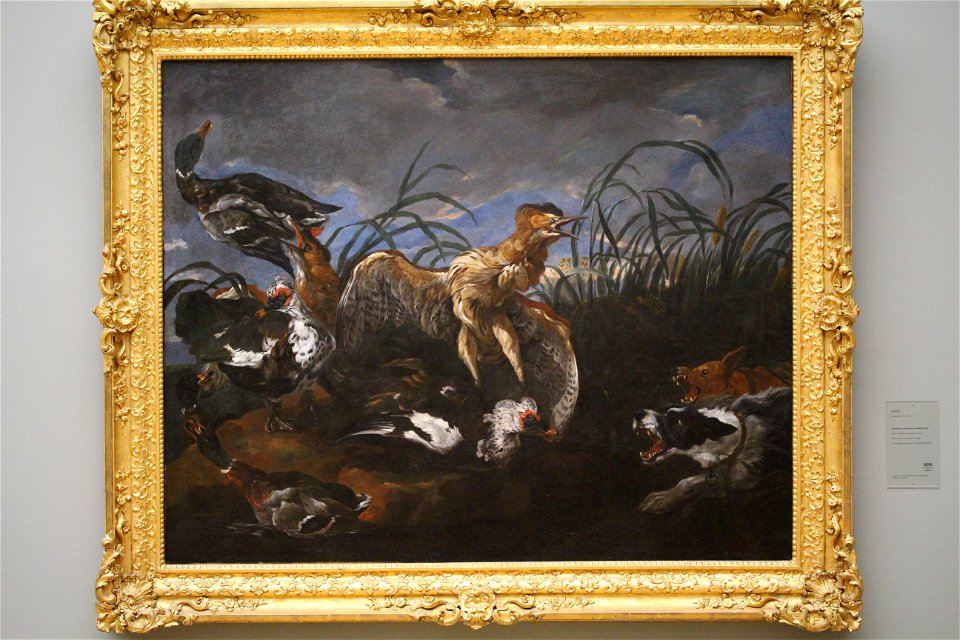 Wiki Loves Art - Gent - Museum voor Schone Kunsten - Roerdomp en eenden door honden verrast (Q21674583)