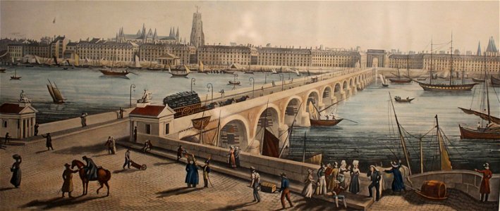 Vue de la ville et du pont de Pierre - 1830