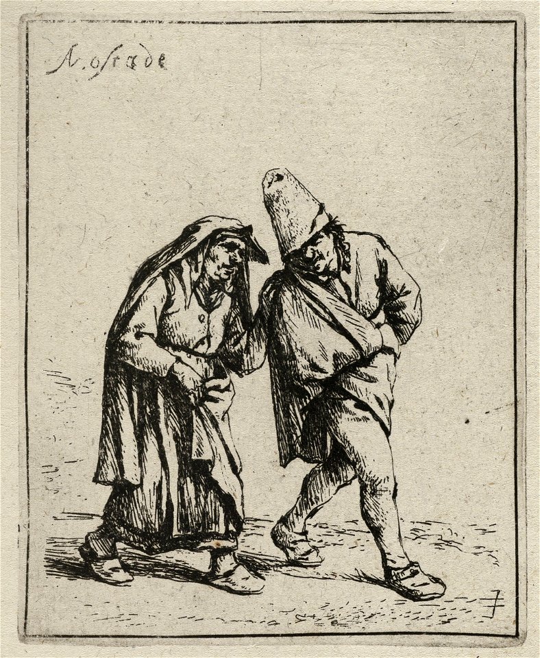 Wandelend boerenpaar. NL-HlmNHA 1477 53010963