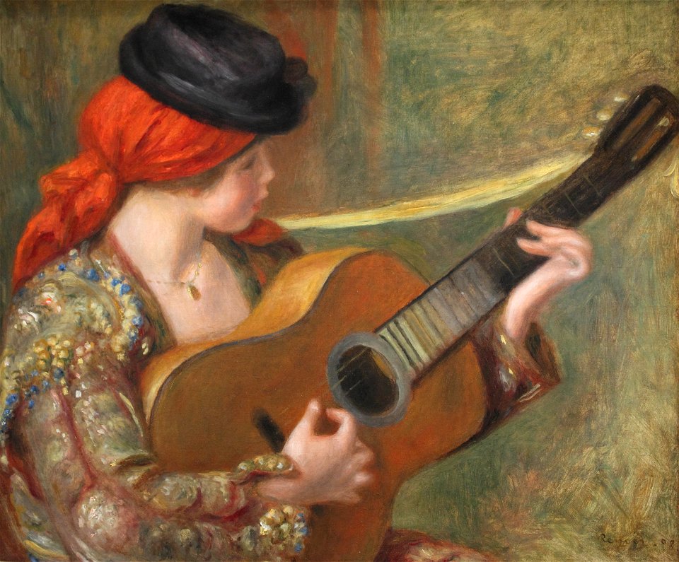 Young Spanish Woman with a Guitar