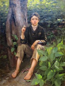 William Gilbert Gaul- 'His First Smoke', 1878, High Museum