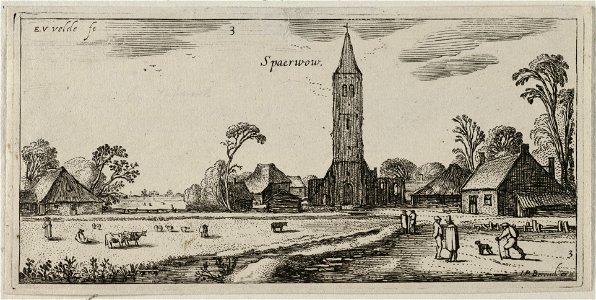 Wandelaars op een weg bij Spaarnwoude. NL-HlmNHA 53012243