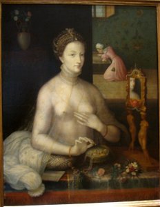 Woman at her Toilette, by the School of Fontainebleau, 1550-1570 - IMG 7423. Free illustration for personal and commercial use.