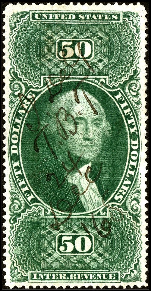 Washington revenue $50 1863 issue