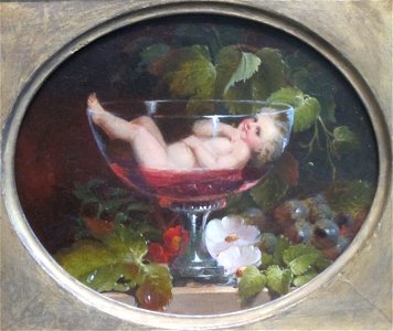 'Cupid in a Wine Glass' by Abraham Woodside, 1840s