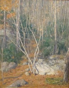'The Path in the Woods' by Julian Alden Weir, Cincinnati Art Museum. Free illustration for personal and commercial use.