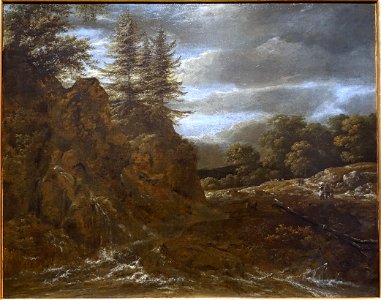 Waterfall in a forest landscape, Jacob Isaakszoon van Ruisdael, 1600s, oil on canvas - Villa Vauban - Luxembourg City - DSC06524