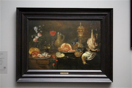 Wiki Loves Art - Gent - Museum voor Schone Kunsten - Pronkstilleven met bloemen, ham, wild, schaaldieren en fruit (Q21677695). Free illustration for personal and commercial use.