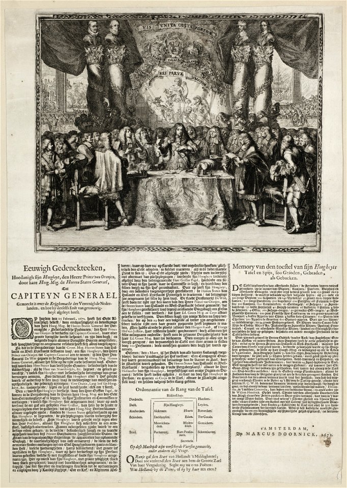 Willem III legt de eed af als kapitein-generaal van de Nederlandse krijgsmacht, 1672. NL-HlmNHA 53009044