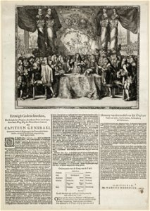 Willem III legt de eed af als kapitein-generaal van de Nederlandse krijgsmacht, 1672. NL-HlmNHA 53009044