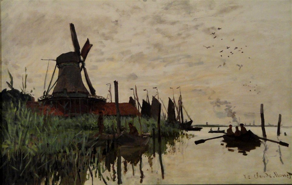Windmill and Boats near Zaandam, Holland, by Claude Monet, 1871 - Ny Carlsberg Glyptotek - Copenhagen - DSC09437