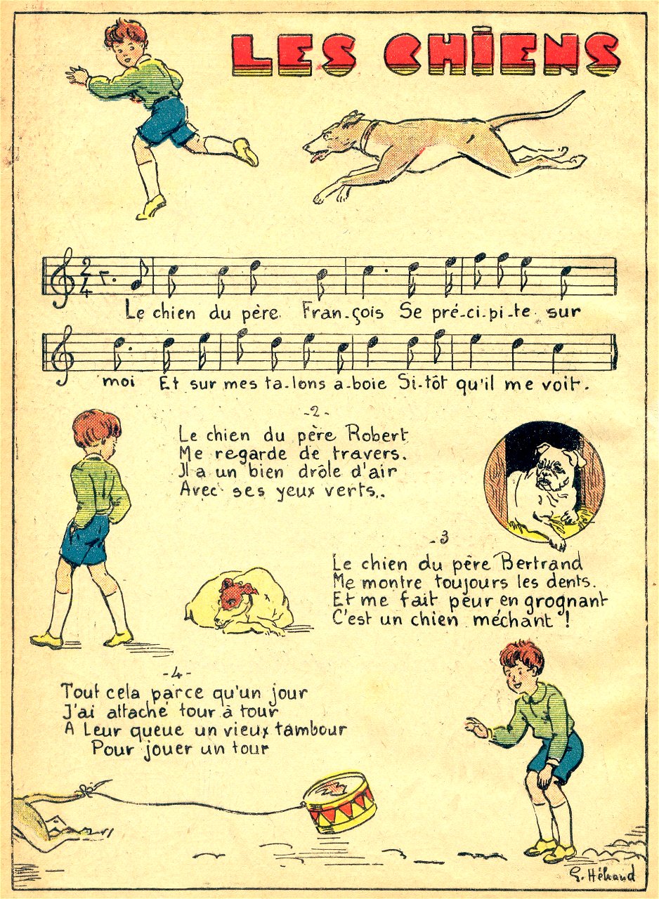 Les chiens - Traditional visual art under Public domain license