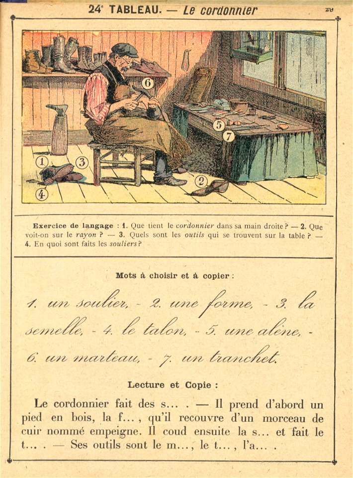vocab24 cordonnier