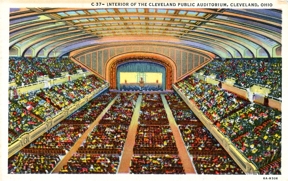 Interior Of The Cleveland Public Auditorium. Free illustration for personal and commercial use.