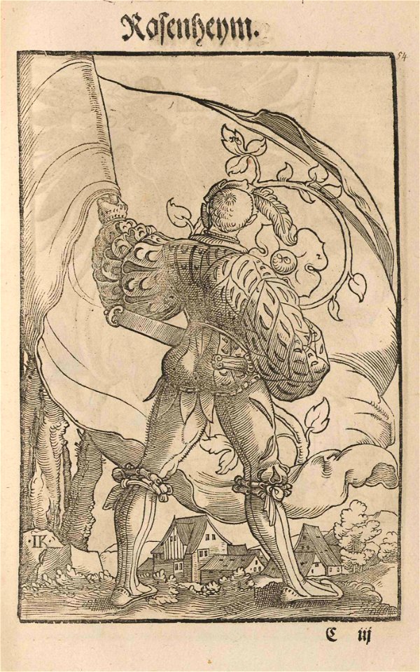 Wapen 1545 Rosenheym (gemeint ist wahrscheinlich Rosheim im Elsass)