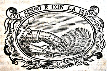 "Col senno e con la mano".. Free illustration for personal and commercial use.