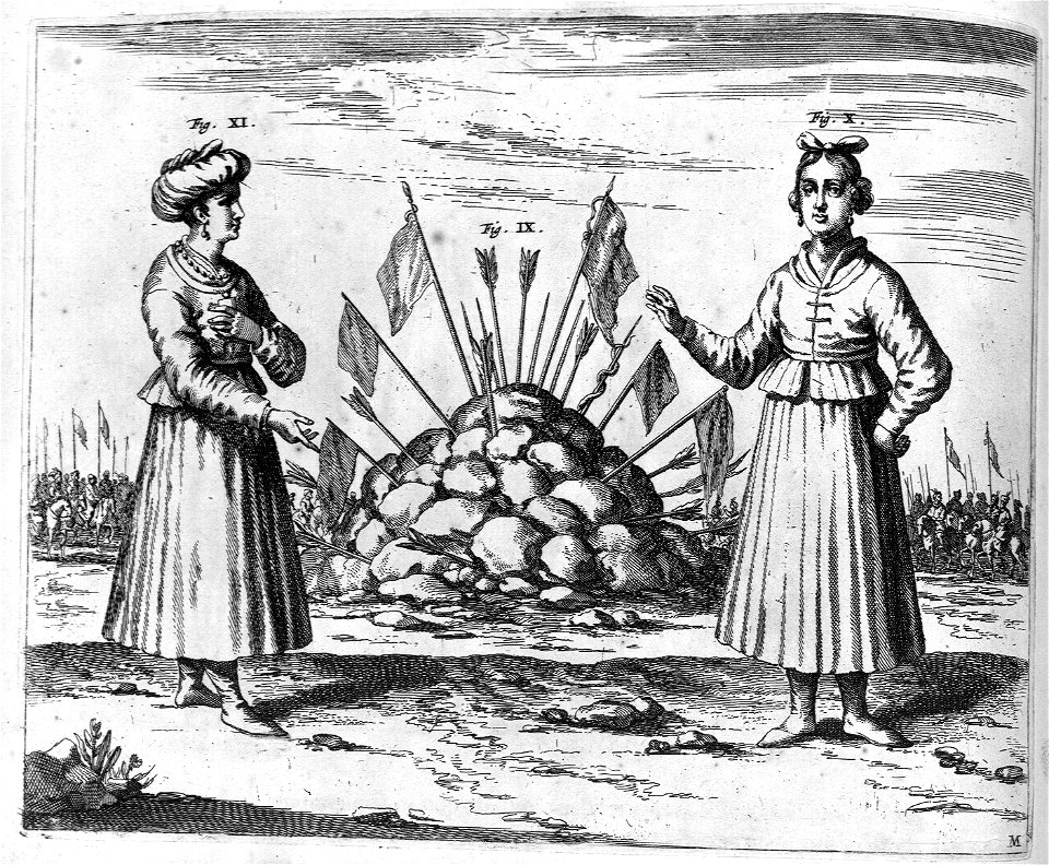 "Alius habitus viri Aulici; Trophaea...; Habitus viri Aulici sub habitu Foemineo"