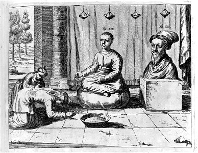 "Effigies magni Lamae seu patris aeterni; Han mortuus rex Tanguth divinis honoribus colitur". Free illustration for personal and commercial use.
