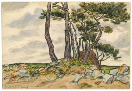 Henri Rivière – Loguivy, juillet 1895 [from Maître français de l ukiyo-e Henri Rivière]. Free illustration for personal and commercial use.