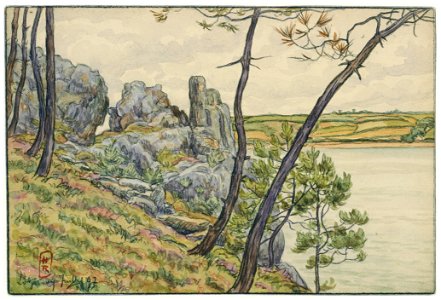 Henri Rivière – Loguivy, juillet 1897 [from Maître français de l ukiyo-e Henri Rivière]. Free illustration for personal and commercial use.
