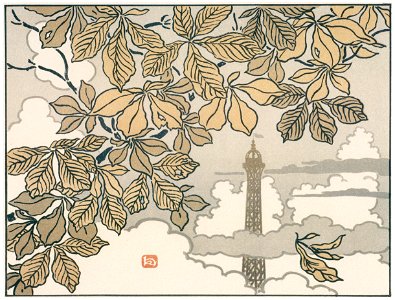Henri Rivière – Frontispice [from Maître français de l ukiyo-e Henri Rivière]. Free illustration for personal and commercial use.