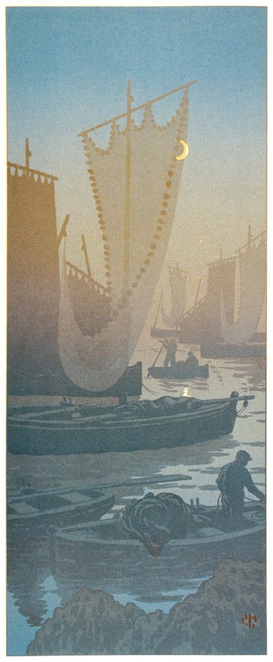Henri Rivière – « La Féerie des heures » Le Premier Quartier [from Maître français de l ukiyo-e Henri Rivière]