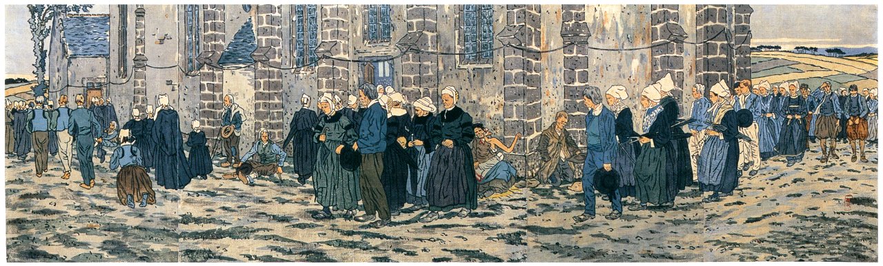 Henri Rivière – « Paysages bretons » Le Pardon de Sainte-Anne-la-Palud [from Maître français de l ukiyo-e Henri Rivière]