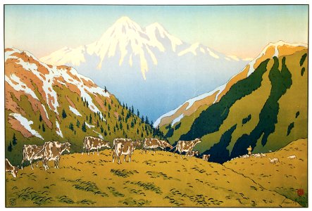 Henri Rivière – « Les Aspects de la nature » La Montagne [from Maître français de l ukiyo-e Henri Rivière]. Free illustration for personal and commercial use.